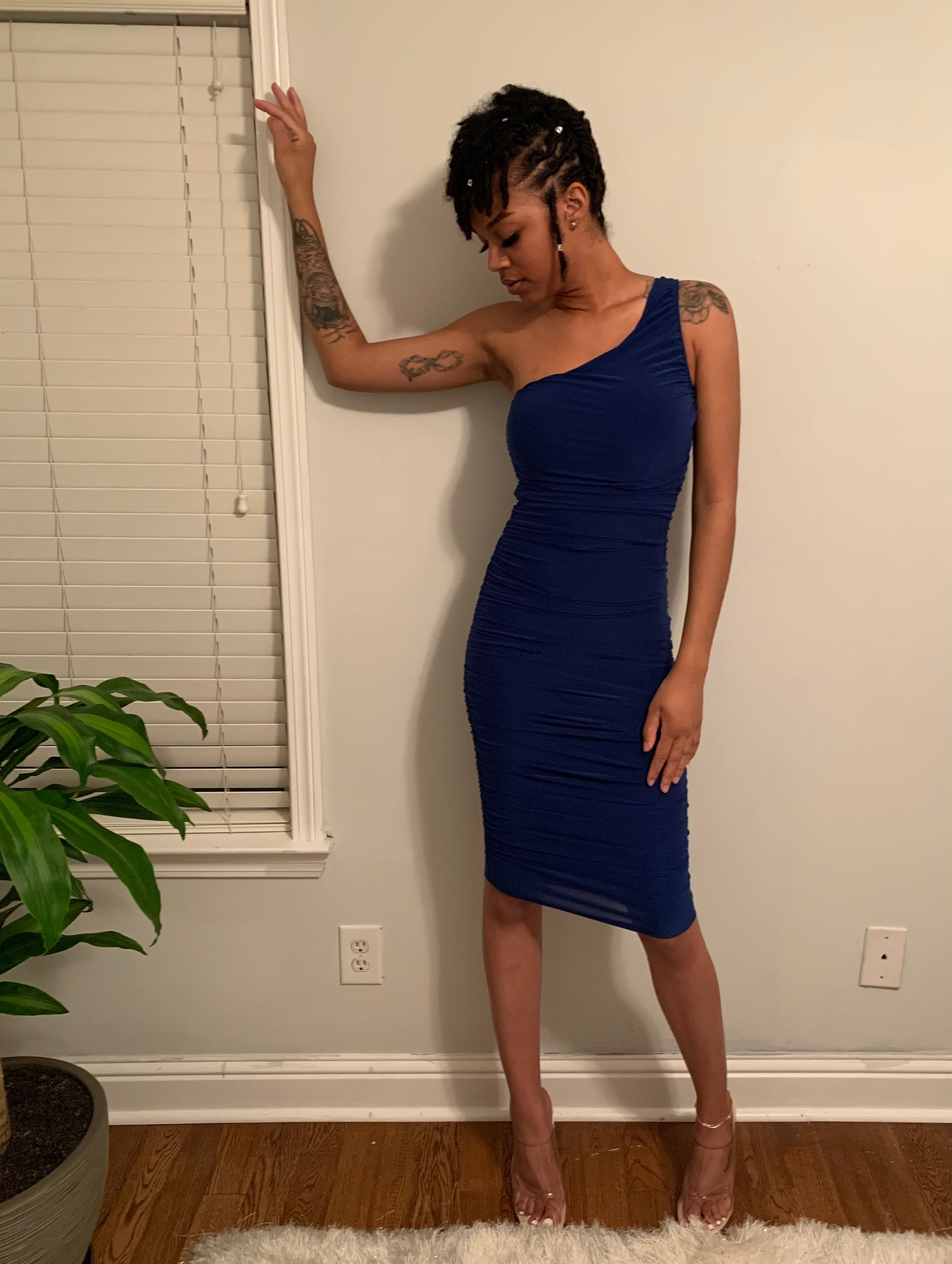 Read Your Thoughts Midi Dress - Blue